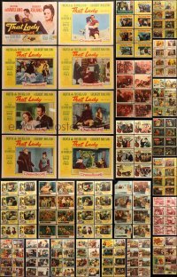 5d159 LOT OF 200 LOBBY CARDS 1940s-1950s complete sets of cards from a variety of movies!