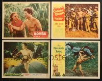 5d230 LOT OF 4 LOBBY CARDS FROM BOMBA MOVIES 1940s-1950s Safari Drums, Elephant Stampede & more!
