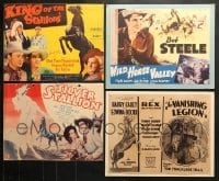 5d228 LOT OF 4 TRIMMED COWBOY WESTERN TITLE CARDS 1930s-1940s Bob Steele, Harry Carey & more!