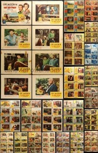 5d158 LOT OF 216 LOBBY CARDS 1940s-1950s complete sets from a variety of different movies!