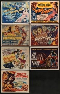 5d224 LOT OF 7 HORROR/SCI-FI LOBBY CARD REPROS 1980s Frankenstein, Dracula & more!