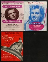 5d286 LOT OF 3 JUDY GARLAND SHEET MUSIC 1940s Harvey Girls, Meet Me in St. Louis, Girl Crazy!