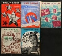 5d292 LOT OF 5 BING CROSBY SHEET MUSIC 1930s-1940s Going My Way, Holiday Inn, Blue Skies & more!