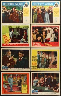 5d219 LOT OF 8 LOBBY CARDS FROM GREGORY PECK MOVIES 1940s-1950s a variety of great scenes!