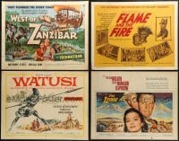 5d077 LOT OF 4 MOSTLY FORMERLY FOLDED AFRICAN ADVENTURE HALF-SHEETS 1950s-1960s cool images!