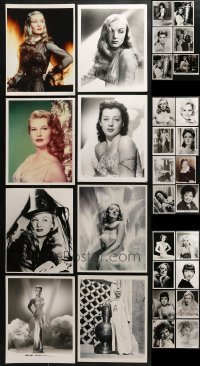 5d423 LOT OF 30 8X10 REPRO PHOTOS OF 1940s & 1950s STARS 1980s beautiful leading ladies!