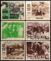 5d225 LOT OF 6 RE-RELEASE LOBBY CARDS R1950s scenes from a variety of different movies!