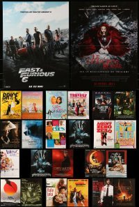 5d459 LOT OF 25 FORMERLY FOLDED SMALL FRENCH POSTERS 1980s-2010s images from a variety of movies!