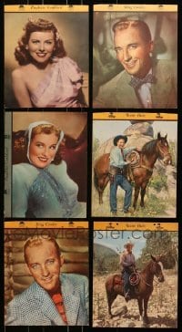 5d316 LOT OF 6 DIXIE ICE CREAM PREMIUMS 1940s great portraits of top stars with info on back!