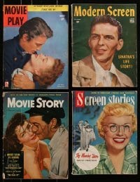 5d298 LOT OF 4 MOVIE MAGAZINES 1940s-1950s filled with great images & information!