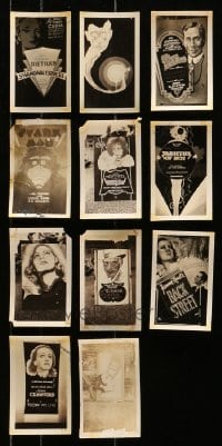 5d020 LOT OF 11 3X5 LOCAL THEATER POSTER PHOTOS 1920s-1930s elaborate homemade advertising!