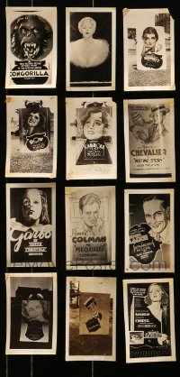 5d021 LOT OF 12 3X5 LOCAL THEATER POSTER PHOTOS 1920s-1930s elaborate homemade advertising!