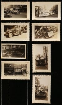 5d028 LOT OF 8 CARS ON THE STREET 3X5 PROMOTIONAL PHOTOS 1930s in front of the theaters!