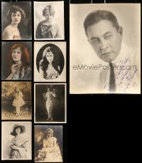 5d412 LOT OF 9 DELUXE 8X10 FAN PHOTOS WITH FACSIMILE SIGNATURES 1920s Mary Pickford & more!