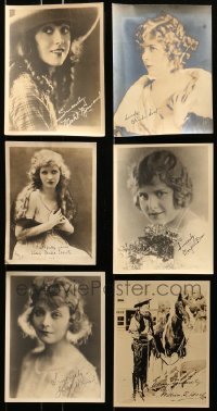 5d415 LOT OF 6 DELUXE FAN PHOTOS WITH FACSIMILE SIGNATURES 1920s William S. Hart & more!