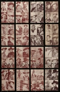 5d405 LOT OF 16 WESTERN 4-SQAURE ARCADE CARDS 1940s many great portraits of cowboy stars!