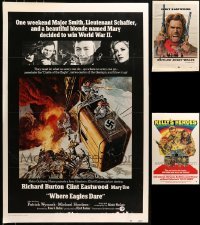 5d001 LOT OF 3 27X41 CLINT EASTWOOD ONE-SHEETS MOUNTED TO FOAMCORE 1970s Where Eagles Dare & more!
