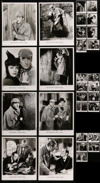 5d424 LOT OF 29 ADVENTURES OF SHERLOCK HOLMES 8X10 REPRO PHOTOS 1980s detective Basil Rathbone!