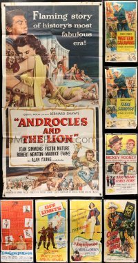5d054 LOT OF 8 FOLDED THREE-SHEETS 1940s-1960s great images from a variety of different movies!