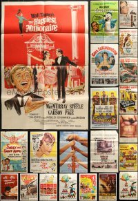 5d112 LOT OF 75 FOLDED ONE-SHEETS 1950s-1980s great images from a variety of different movies!
