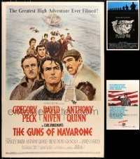 5d004 LOT OF 3 WAR ONE-SHEETS MOUNTED TO FOAMCORE 1960s-1980s Platoon, Guns of Navarone, Patton!