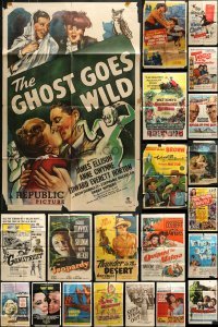 5d110 LOT OF 78 FOLDED ONE-SHEETS 1940s-1960s great images from a variety of different movies!