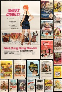 5d106 LOT OF 83 FOLDED ONE-SHEETS 1950s-1980s great images from a variety of different movies!