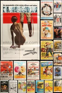 5d100 LOT OF 91 FOLDED ONE-SHEETS 1950s-1980s great images from a variety of different movies!