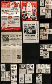5d271 LOT OF 35 UNCUT PRESSBOOK SUPPLEMENTS 1960s-1970s advertising for a variety of movies!