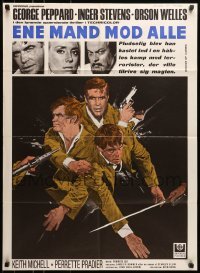 5f096 HOUSE OF CARDS Danish 1969 George Peppard, Orson Welles, cool completely different art!