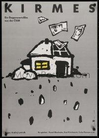 5f552 HODY East German 23x32 1988 Andrej Lettrich, art of house and money dropping by K. Winkler!