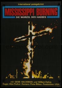 5f574 MISSISSIPPI BURNING East German 23x32 1989 Gene Hackman, Willem Dafoe, burning cross!