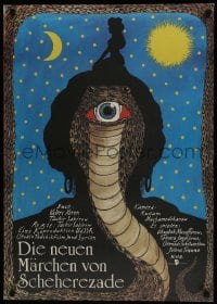 5f581 NOVYE SKAZKI SHAKHEREZADY East German 23x32 1988 wild different cobra snake art by Mond!