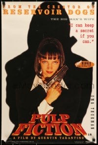 5f217 PULP FICTION English double crown 1994 Uma Thurman with gun can keep a secret - if you can!