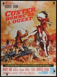 5f435 CUSTER OF THE WEST French 23x31 1968 Shaw, Battle of Little Big Horn, Frank McCarthy art!