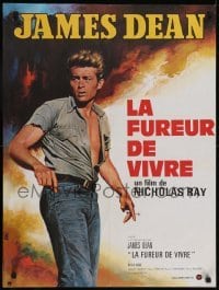 5f467 REBEL WITHOUT A CAUSE French 23x30 R1970s James Dean, when he died a legend was born!