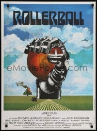 5f469 ROLLERBALL French 23x31 1975 cool completely different artwork by Jouineau Bourduge!