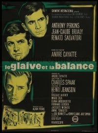 5f482 TWO ARE GUILTY French 23x32 1963 Le Glaive et la balance, Anthony Perkins, Charles Rau art!