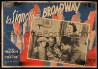 5f719 QUEEN OF BROADWAY Italian LC 1947 Rochelle Hudson, completely different background art!