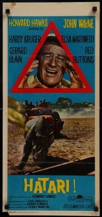5f803 HATARI Italian locandina 1962 Howard Hawks, John Wayne on safari in Africa!
