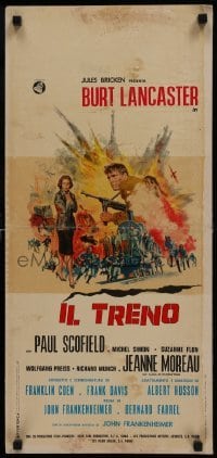 5f834 TRAIN Italian locandina 1965 cool different art of Burt Lancaster, directed by Frankenheimer!
