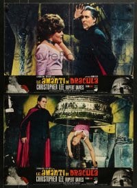 5f760 DRACULA HAS RISEN FROM THE GRAVE group of 3 Italian 18x26 pbustas 1969 Hammer, Christopher Lee!