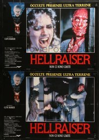 5f748 HELLRAISER group of 6 Italian 19x26 pbustas 1987 Clive Barker horror, great images of Pinhead!