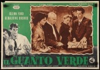5f730 GREEN GLOVE Italian 13x19 pbusta 1953 every man is Ford's enemy & every woman is a trap!