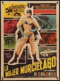 5f024 BATWOMAN Mexican poster 1967 Maura Monti, great art of sexy superhero by Huseyin!