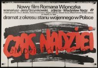 5f990 TIME OF HOPE Polish 27x38 1987 Roman Wionczek, Jerzy Aleksander Braszka, cool title!