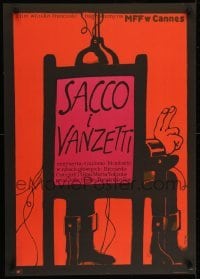 5f901 SACCO & VANZETTI Polish 22x32 1972 anarchist bio starring Gian Maria Volonte, Flizak art!
