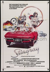 5f007 STINGRAY South African 1978 cool art of Chevy Corvette car chase by John Solie!