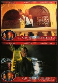 5f083 FIFTH ELEMENT group of 8 Spanishs 1997 Bruce Willis, Milla Jovovich, Oldman, Luc Besson!