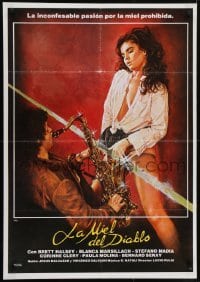 5f070 DEVIL'S HONEY Spanish 1987 Lucio Fulci, incredibly sexy art of woman and sax player!